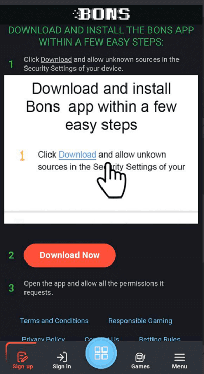 official bons app download